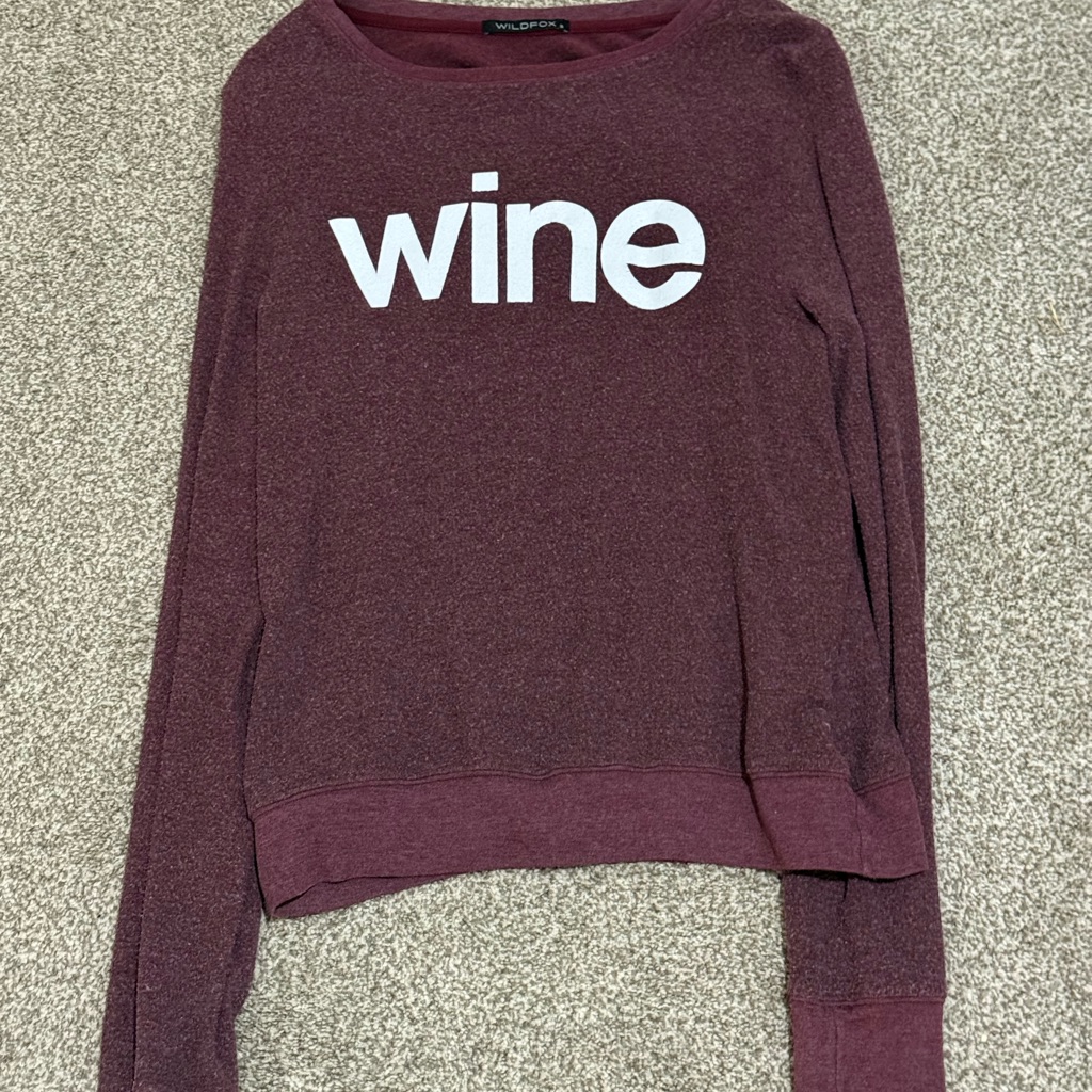 Wildfox Burgundy 'Wine' Graphic Sweatshirt